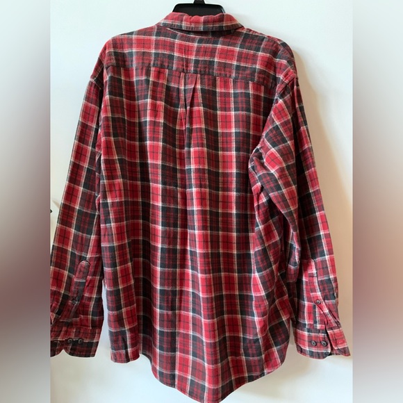 American Eagle Flannel Shirt Plaid Red & Dk Grey Buffalo Cotton Button Mens M - Picture 4 of 5